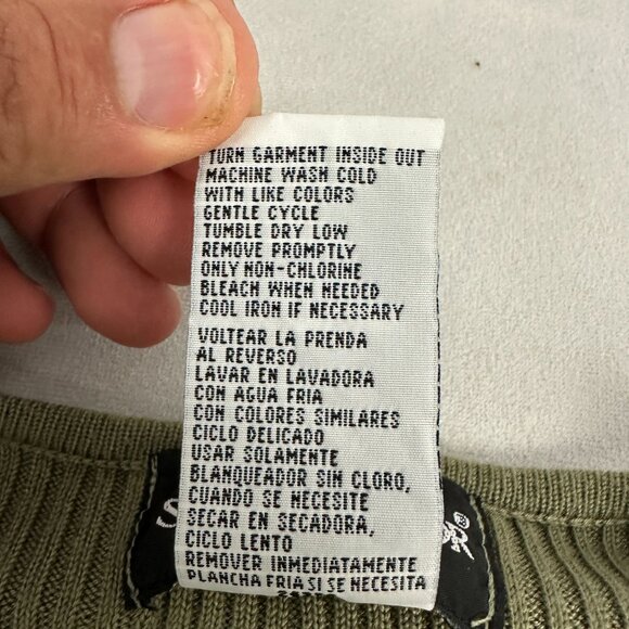 Sag Harbor Womens Green V Neck Ribbed Button Front Cardigan Sweater Size S - Picture 4 of 5